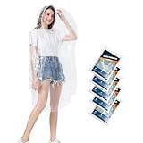 YOUXIA 5 Pack Regenponchos mit Kapuze - Dicker Einweg-Notfall Ponchos transparent & wasserdicht für Erwachsene - Damen & Herren, ideal fürs Konzert, Camping, Outdoor, Stadion, Festival