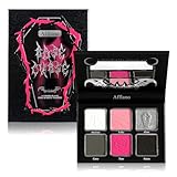 Afflano Rosa Goth Lidschatten Palette, Rosa Rauchig Augen Make-Up Lidschatten palette Mit Spiegel, Hochpigmentiert, Langanhaltend, für Mädchen Frauen Tages Valentinstag Makeup Halloween SFX Clown Look