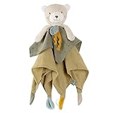 Fehn Schmusetuch Bär fehnNATUR - Spielkamerad & Stofftier-Schnuffeltuch mit Baumwolle aus kontrolliert biologischem Anbau (kbA) mit Schnuller-Befestigung - für Babys & Kleinkinder ab 0+ Monaten