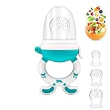 RIGHTWELL Baby Food Feeder - RIGHTWELL Baby Fruit Feeder mit 3 Größen Soft Silikon Nippel, BPA Free Fruit Dummy Feeder für Zahnen Kleinkinder & Kinder