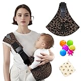 Babytragetuch, verstellbare Babytrage, verstellbare Tragetasche, einfache Kleinkindtrage, bequeme Babytrage, Babytrage, Wickeltuch für Neugeborene bis zu 3-36 Monate (Leopard New)