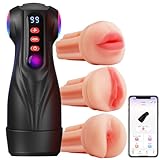 Tauara Masturbieren für Männer Masturbator, APP Sex Spielzeug für die Männer mit 9 Vibration und Saugen, 3 Liner Elektrischer Masturbatoren Vagina Blowjob Anal, Taschenmuschi Vibratorensets für Männer