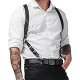GKLWEJ Herren Leder Harness, Body Sex Punk Brust, Rave Outfit Gay Unterwäsche, Clubwear Sexy, Gladiator Kostüm, Sklave Bandage, Verstellbarer