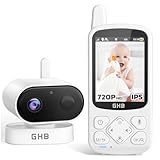 GHB Babyphone mit Kamera 2,8 Zoll 720P HD mit 2000mAh Akku VOX Modus 8 Schlaflieder Nachtsicht Zoom Temperaturüberwachung