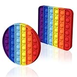 HOUT® 2Pcs Poppit Pop Fidget It Toy Set - Bubble Popet Antistress Spielzeug | Figetttoys Autismus braucht druckentlastendes Spielzeug Regenbogen Mitgebsel Kindergeburtstag