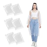 YANXINKE 6 Stück Durchsichtig Regenponcho,Schutzkleidung Regencape Damen Herren,Transparent Wasserdicht Regenponcho mit Kapuze und Ärmeln,Portable regencape für Reise,Camping,Wandern,Angeln