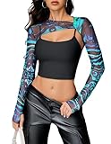 Avidlove Damen Unterhemd Sexy Spitze Camilose Bauchfrei Bustier Tanktop Langarm 2-teilig Clubwear Basic Top Crop Spaghettiträgern Cami Freizeit Oberteil,FarbeXS
