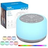 eSynic White Noise Machine Baby Weißes Rauschen Einschlafhilfe LED Nachtlicht Stilllicht mit 30 Klänge & 7 Farben Tonaufnahmen Timer Speicher für Baby Kinder Erwachsene Zuhause Büro (Grau)