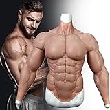 JINTAOMA Gefälschtes Brustmuskeln-Kostüm – Realistische männliche Brust Silikon-Muskelanzug-Simulationshaut für Cosplay Crossdresser,Natural