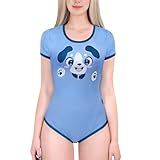 LittleForBig Seidiger Strampler Onesie Schlafanzug Bodysuit - Kleine Blaue Strampler Bodysuit Reinen Welpen Muster Blau XXXXL