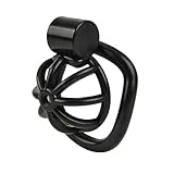 Männliche Keuschheitsvorrichtung - abschließbarer Schwanzkäfig mit 5 Ringen für Penisübungen und Necken, atmungsaktives Harzmaterial, verstellbare Passform für Männer (Schwarz)