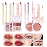 EONFAVE 8 Stück Korean Make Up Set, All In 1 Make Up Sets, Schminke Geschenk Set, Umfasst Lippenstift, Rouge, Lidschattenpalette, Augenbrauenstift Und Concealer Stift, Für Anfänger