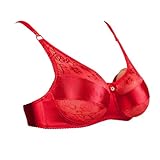 CTKOLYS Brustprothesen-Taschen-BH Für Crossdresser Mastektomie,Rot,L