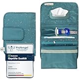 Jubi® Baby Windeltasche mit Wickelunterlage für unterwegs mit extra viel Platz - Kleine Wickeltasche (Grün-Blau mit Klettverschluss)