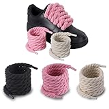 VVQWCY Rope Laces, 3 Paar Dicke Schnürsenkel, 8MM Dicke Schnürsenkel Rund, Chunky Laces DIY Schuhbänder Turnschuhe