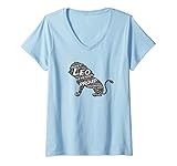 Damen Leo Tierkreis Merkmale Löwe Englisch Leo Zodiac T-Shirt mit V-Ausschnitt