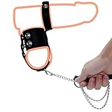 lovgrl CBT Hoden Folter Penishülle Leder mit Leine BDSMS Spielzeug Extrem Sklavin Keuschheitsgürtel für Herren Chastity Belt Penis Sleeve Lederhalsband Hart BDSMs Toys männer