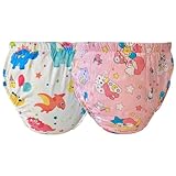 Kann wiederverwendet werden Dauerwaschbar Erwachsene Baby Töpfchen Windel Trainingsunterwäsche ABDL Inkontinenz Wasserdichte Trainingsinkontinenz Booster Pads Hosen 2er Pack (Dinosaur & Pink, 3XL)