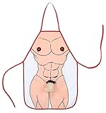 Out of the blue Unisex Küchenschürze, Männerkörper mit Plüsch-penis Sch rze, Beige, XL EU