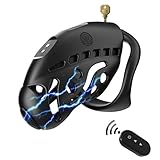 SeLgurFos Smart Remote Peniskäfig mit Elektro Schock, Keuschheitsgürtel Set mit 3 Cockringe, Wireless Chastity Cage Male BDSM Fetisch Bondage Keuschheit Sex Spielzeug für Paare