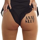 5 x Anal Slut Tattoo - Schriftzug in schwarz - Sexy Kinky Fetisch Tattoo (5)