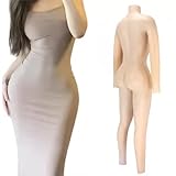 Tex-Eorey Ganzkörper-Silikon-G-Cup-Bodysuit mit falschen Brüsten Ganzkörperanzug mit Vagina-Unterwäsche für Crossdresser Transgender,Braun,One Size