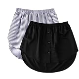 Pamqsen Shirt Hemd Blusen Oberteil VerläNgerung Damen 2pcs Mini Skirt Shirt Extender Rock GefäLscht Damen Lower Sweep Top Einstellbare Layering Top 80er Jahre