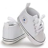 Sehfupoye Baby Mädchen Jungen Turnschuhe Kleinkind Schuhe Canvas Erste Wanderschuhe Neugeborene Anti-Rutsch Prewalker Turnschuhe für 12-18 Monate