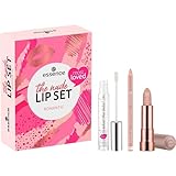 essence cosmetics the nude lip set romantic, Make-Up Geschenk Set für Frauen, Lippenstift, acetonfrei, vegan, ohne Mikroplastikpartikel, glutenfrei, 1er Pack (3pcs)