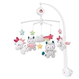 Fehn 057027 Musik-Mobile Aiko & Yuki – Mobile mit sanfter Melodie 'Mozarts Wiegenlied' und flauschigen Figuren – Mit Befestigung – Für Babys von 0-5 Monaten – Größe: Ø 40 cm, Höhe: 65 cm