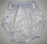 PVC Adult Baby Inkontinenz Knöpfer Windelhose Gummihose transparent (pw502) (2Xl)