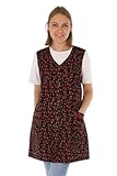 7/8 Kasack Baumwolle bunt Schürze kurz ohne Arm Kochschürze, Farbe:rot, Größe:38