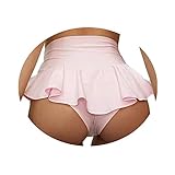 ORANDESIGNE Damen Fischnetz Booty Shorts mit Hoher Taille Hotpants Strumpfgürtel Rave Shorts Netzs Bikershorts Durchsichtig Shorts Cut Out Clubwear Festival Pole Dance Shorts C Rosa M