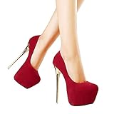 HOMDREAM High Heels 16CM High Heels Plus Size Sexy Pole Dance Schuhe Cosplay Sexy Männer Und Frauen,Red-40