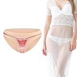 Minaky Silikon Höschen Crossdresser Silikon Hip Lift Butt Enhancer Boxershorts Herren mit Katheter Einsätze für Drag Queens Transgender,Elfenbeinweiß