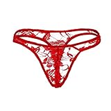 Generisch Damenunterwäsche Modespitze für Männer Unterwäsche Herrengurt Unterwäsche voll Eva Dessous (Red, One Size)