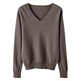 Pullover Damen Elegant Rollkragenpullover Langarm Strickpullover Lässiges Stricken Pulli Winter Sweatshirt Oberteile Strickpullover Damen V-Ausschnitt Pullover Winter Sweater Grobstrick Strickpulli