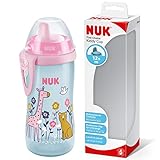 NUK Kiddy Cup Kleinkind-Becher | 12+ Monate | 300 ml | Auslaufsicheres, verstärktes Mundstück | Clip & Schutzkappe | BPA-frei | Pink