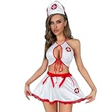 Sexy Dessous Damen für Sex Halloween Kostüm Krankenschwester Versuchung Schlafzimmer Cosplay Lingerie Reizvolle Uniforme Roleplay Reizwäsche Set Unterwäsche für Frau Nachtwäsche Pflegeuniformen