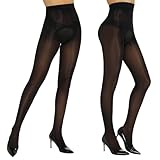Yilanmy Glanz Strumpfhose Für Damen Glänzende Strumpfhose Offen Schritt Tanzstrumpfhose 2 Paar(Schwarz, L-XL)
