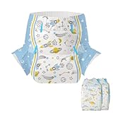 CutiePlusU Windeln für Erwachsene 2 Stück, Einweg-Inkontinenzslip mit Laschen für Frauen und Männer, maximale Saugfähigkeit über Nacht- Kosmischer Abenteurer (Mittel 28'-38')