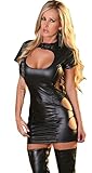 Wetlook Kleid PR0106 Domina Chemise in schwarz von Provocative Dessous L/XL (38-40)