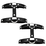 Biglumin Strumpfband - 2 Stück Leder Bein Strumpfband Schwarz, Oberschenkel Band, Verstellbare Strumpfhalter, Personalisierte und vielseitige Accessoires, Cosplay-Partyzubehör, Leg Accessoires.