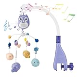 Auauraintt Mobile Babybett mit Musik, Baby Spielzeug, Baby Spieluhr mit 200 Melodien,Baby Hängende Spielzeug,Geschenk für Neugeborene 0-24 Monate