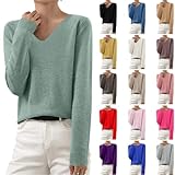 Pullover Damen Elegant Rollkragenpullover Langarm Strickpullover Lässiges Stricken Pulli Winter Sweatshirt Oberteile Strickpullover Damen V-Ausschnitt Pullover Winter Sweater Grobstrick Strickpulli