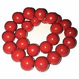 TWSTIV Cosplay-Kostüm-Zubehör, rote große Perlen-Halskette, Holz, Holz