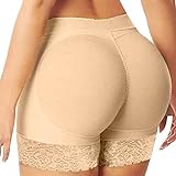 Damen Butt Lifter Po Push Up Gepolsterter Unterhose Hip Enhancer Shapewear mit 2 Herausnehmbarer Hüfte Pads Bauchkontrolle Höschen Hüft Unterwäsche Miederslips