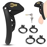 BDSMAGE Chastity Cage Male small,Peniskäfig mit 4 Cockringe extrem,Sex Spielzeug für die Männer,Keuschheitskäfig Herren,Keuschheitsgürtel für Herren,Cock Cage Sklaven Sexspielzeug extrem (innie)