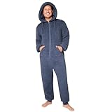 CityComfort Schlafoveralls für Herren und Teenager, Fleece Onesie Jumpsuit Warm Kuschelig Lang M-3XL - Geschenke für Männer (Anthrazit, 2XL)