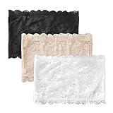 EHDWXVZM 3 Stück Trägerloses Bandeau, Trägerlose Oberteile, Trägerloser BH Für Damen, Spitzen-BH, Bandeau-BH Für Damen, Nahtloser Trägerloser BH
